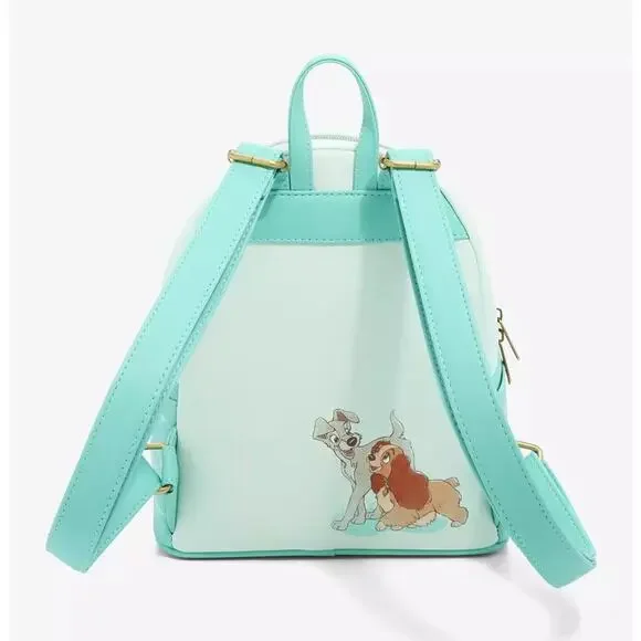 NWT Loungefly Disney Lady And The Tramp Window Kiss Mini Backpack - Picture 3 of 6